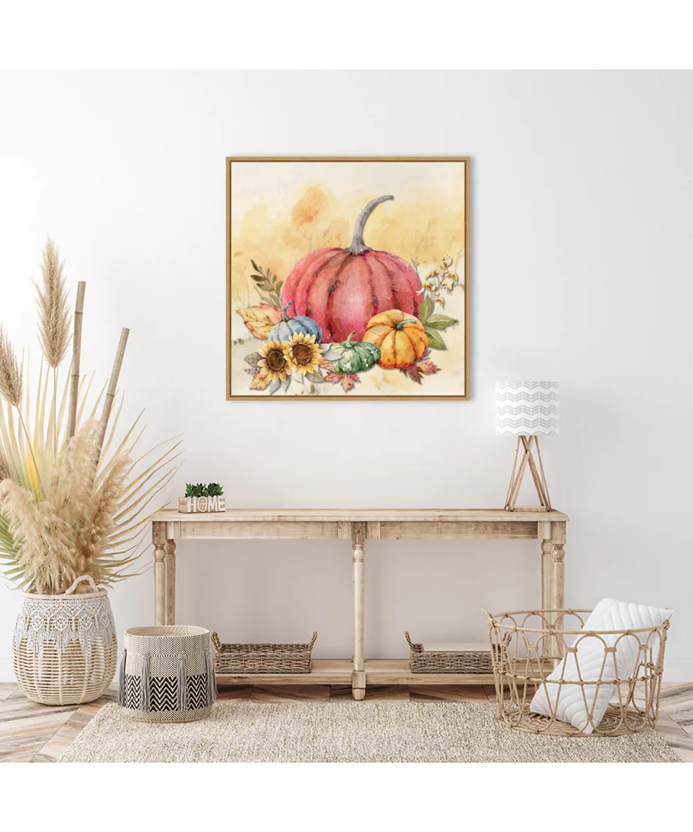 Framed Harvest Pumpkins II by Art Nd Canvas Wall Art Print (30  W x 30  H), Sylvie Maple Frame - Image 2