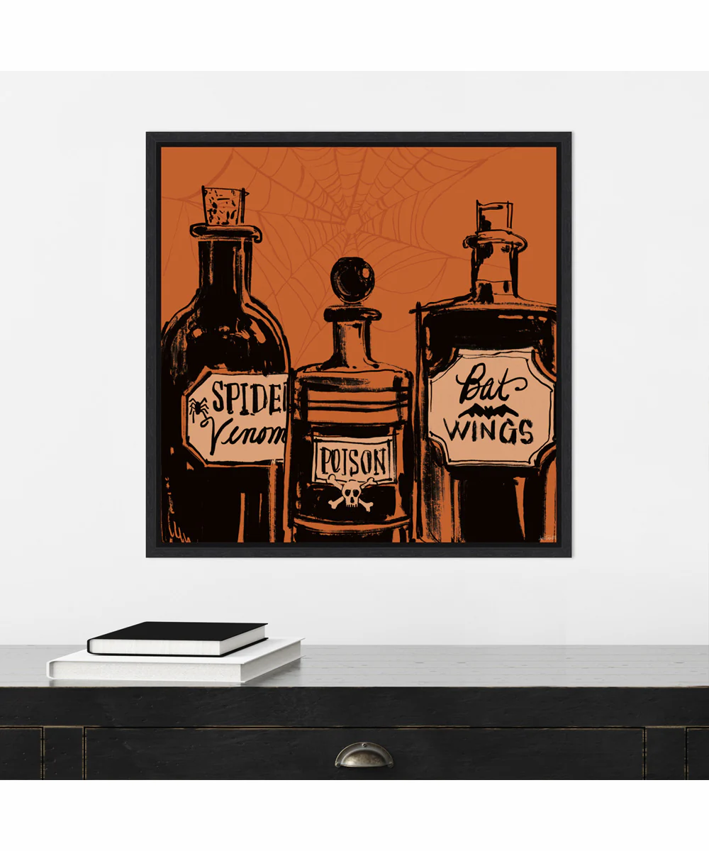 Framed Haunted Halloween IX by Anne Tavoletti Canvas Wall Art Print (22  W x 22  H), Sylvie Black Frame - Image 2