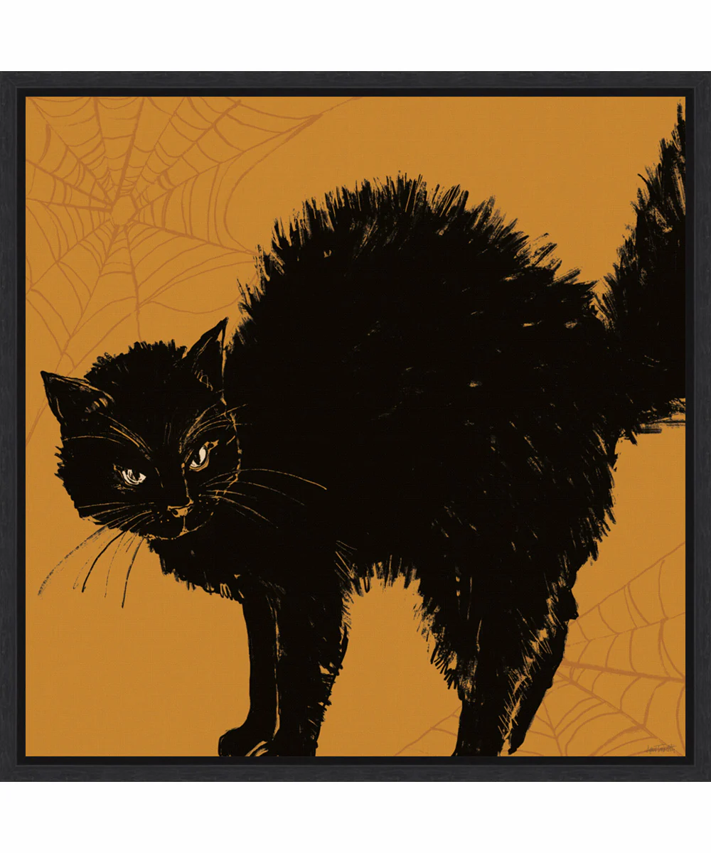 Framed Haunted Halloween VII by Anne Tavoletti Canvas Wall Art Print (22 W x 22 H), Sylvie Black Frame