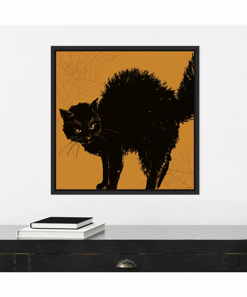 Framed Haunted Halloween VII by Anne Tavoletti Canvas Wall Art Print (22 W x 22 H), Sylvie Black Frame - Image 2