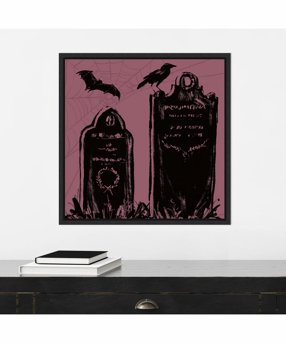 Framed Haunted Halloween VIII by Anne Tavoletti Canvas Wall Art Print (22 W x 22 H), Sylvie Black Frame - Image 2