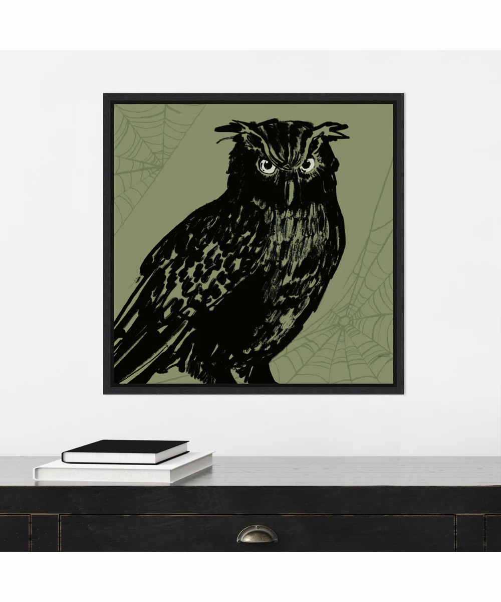 Framed Haunted Halloween X by Anne Tavoletti Canvas Wall Art Print (22  W x 22  H), Sylvie Black Frame - Image 2