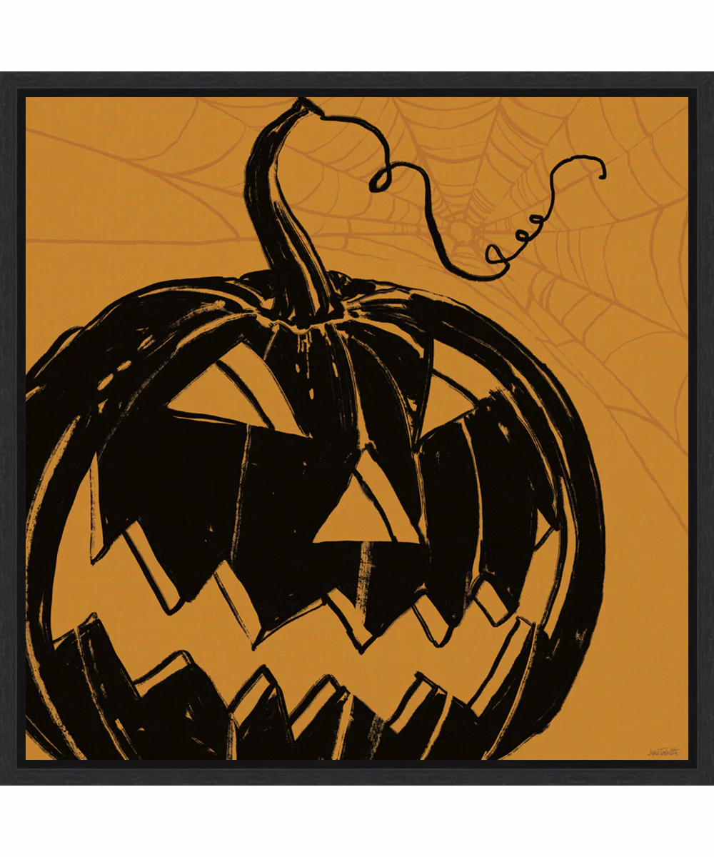 Framed Haunted Halloween XII by Anne Tavoletti Canvas Wall Art Print (22 W x 22 H), Sylvie Black Frame