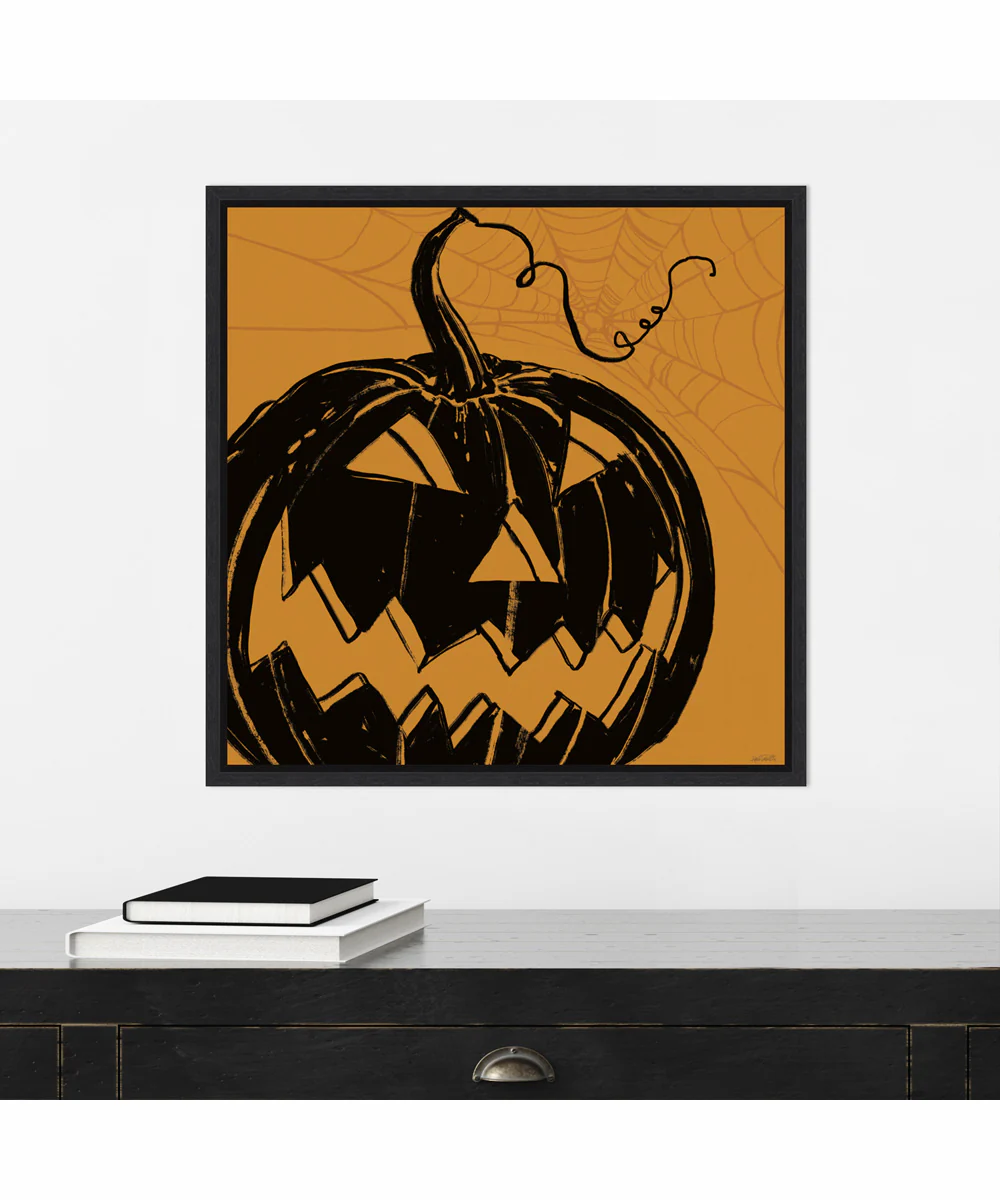 Framed Haunted Halloween XII by Anne Tavoletti Canvas Wall Art Print (22 W x 22 H), Sylvie Black Frame - Image 2