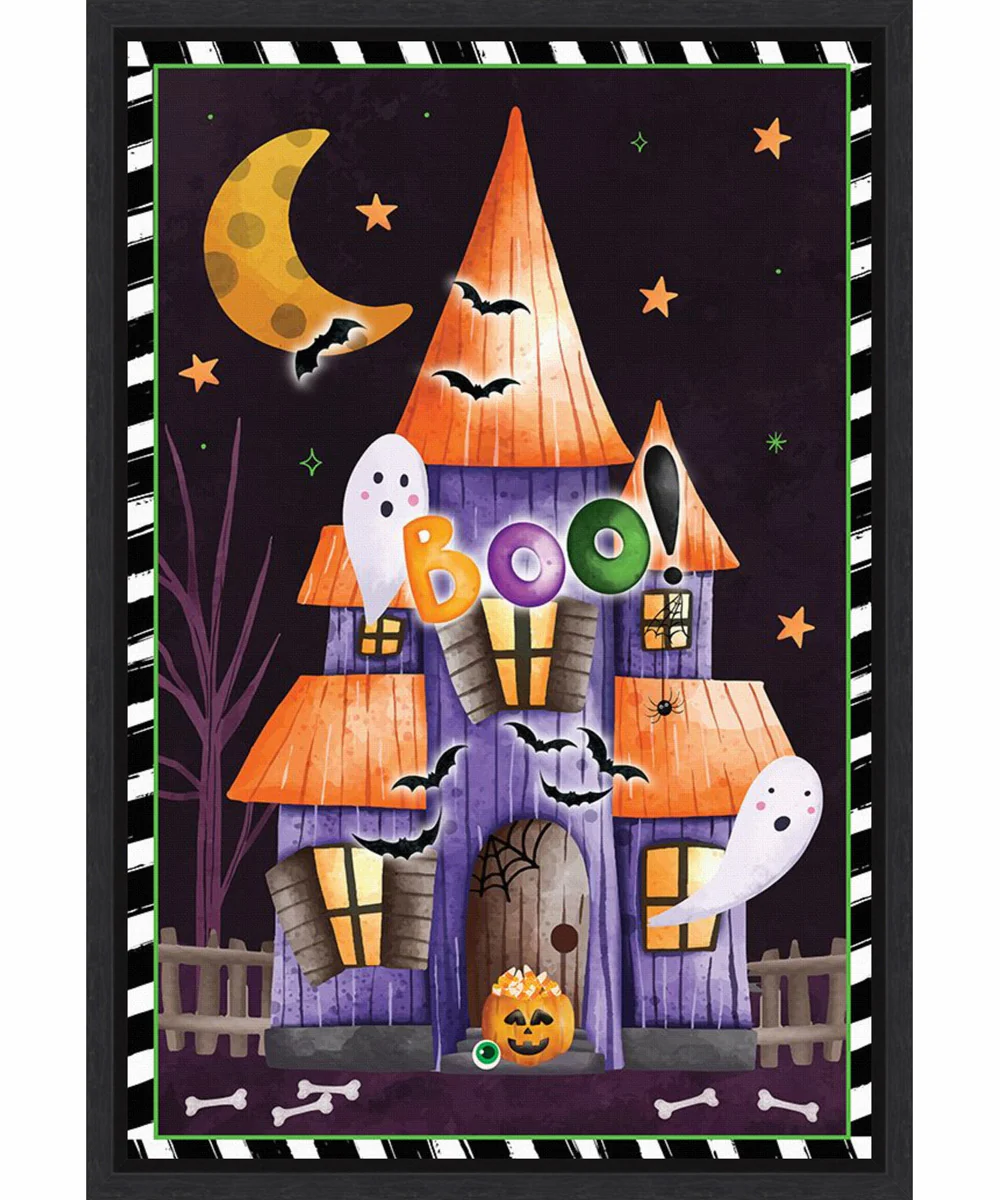 Framed Haunted House by Art Nd Canvas Wall Art Print (16 W x 23 H), Sylvie Black Frame