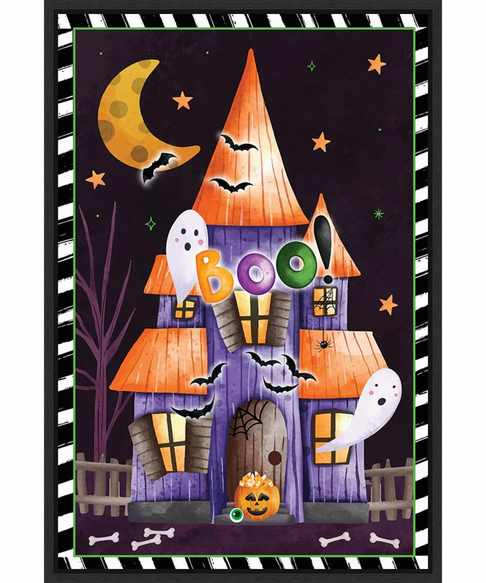 Framed Haunted House by Art Nd Canvas Wall Art Print (23 W x 33 H), Sylvie Black Frame