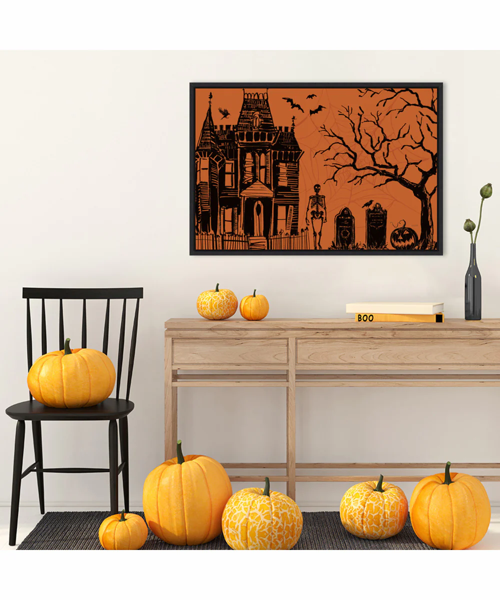 Framed Haunted House I by Anne Tavoletti Canvas Wall Art Print (33 W x 23 H), Sylvie Black Frame - Image 2