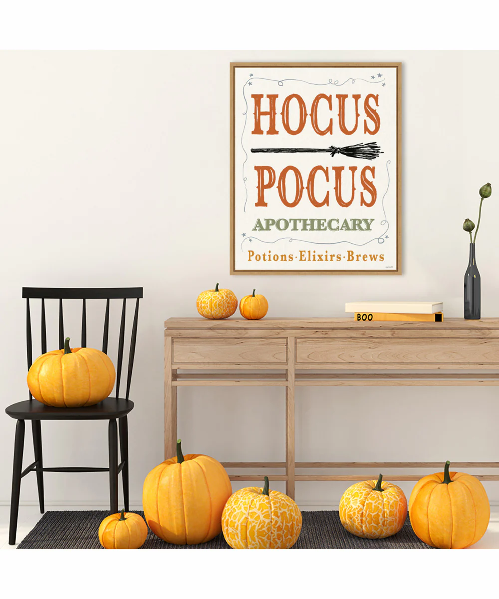 Framed Hocus Pocus Halloween Color by Anne Tavoletti Canvas Wall Art Print (23 W x 28 H), Sylvie Maple Frame - Image 2
