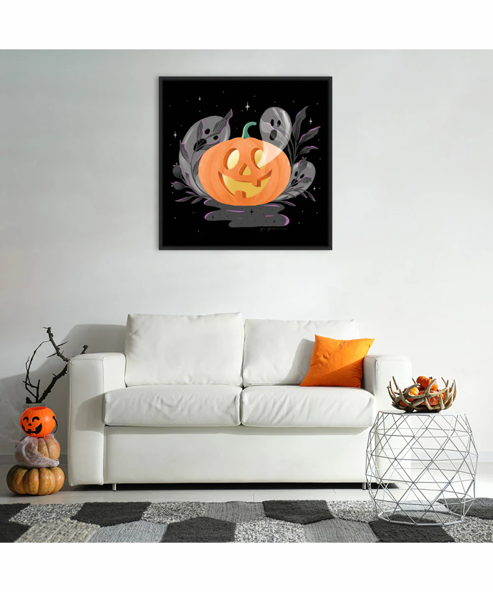 Framed Hocus Pocus Halloween V by Gia Graham Canvas Wall Art Print (30  W x 30  H), Sylvie Black Frame - Image 2