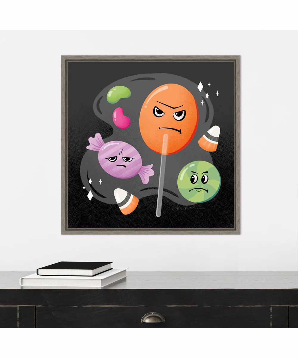 Framed Hocus Pocus III by Gia Graham Canvas Wall Art Print (22  W x 22  H), Sylvie Greywash Frame - Image 2