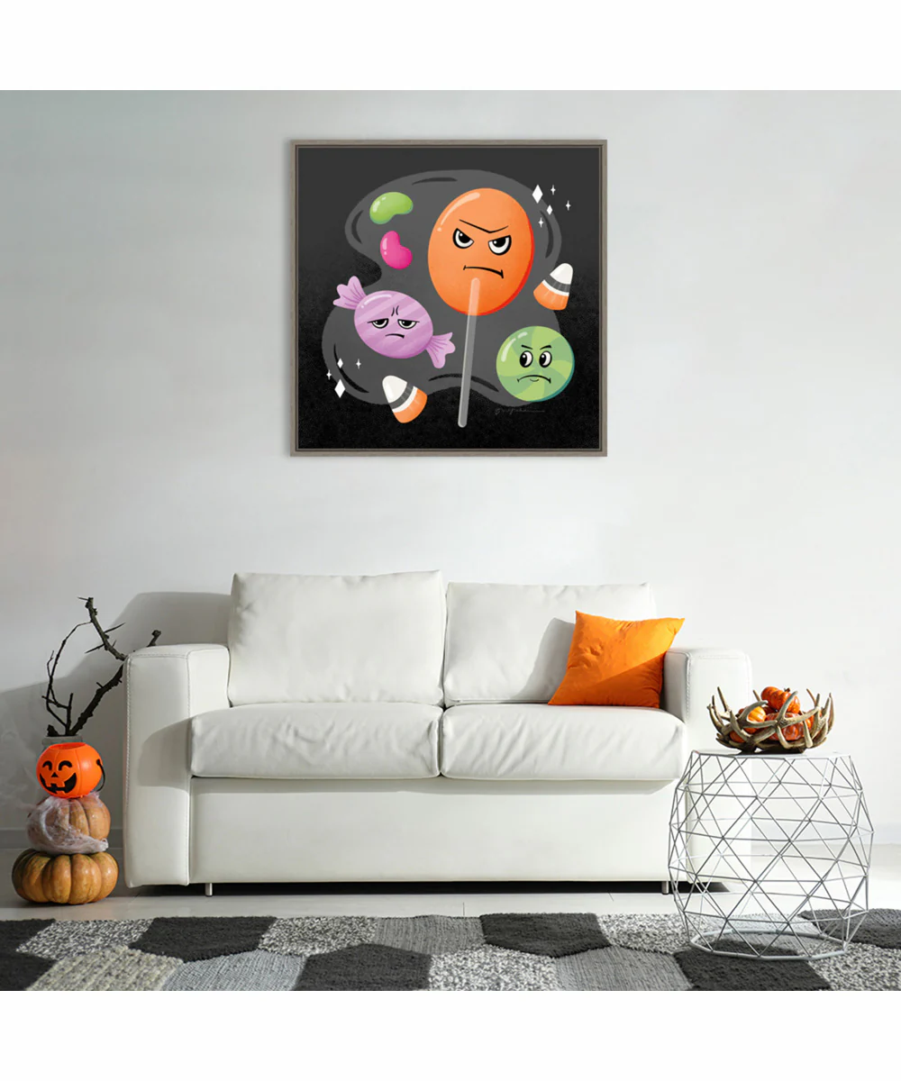 Framed Hocus Pocus III by Gia Graham Canvas Wall Art Print (30 W x 30 H), Sylvie Greywash Frame - Image 2
