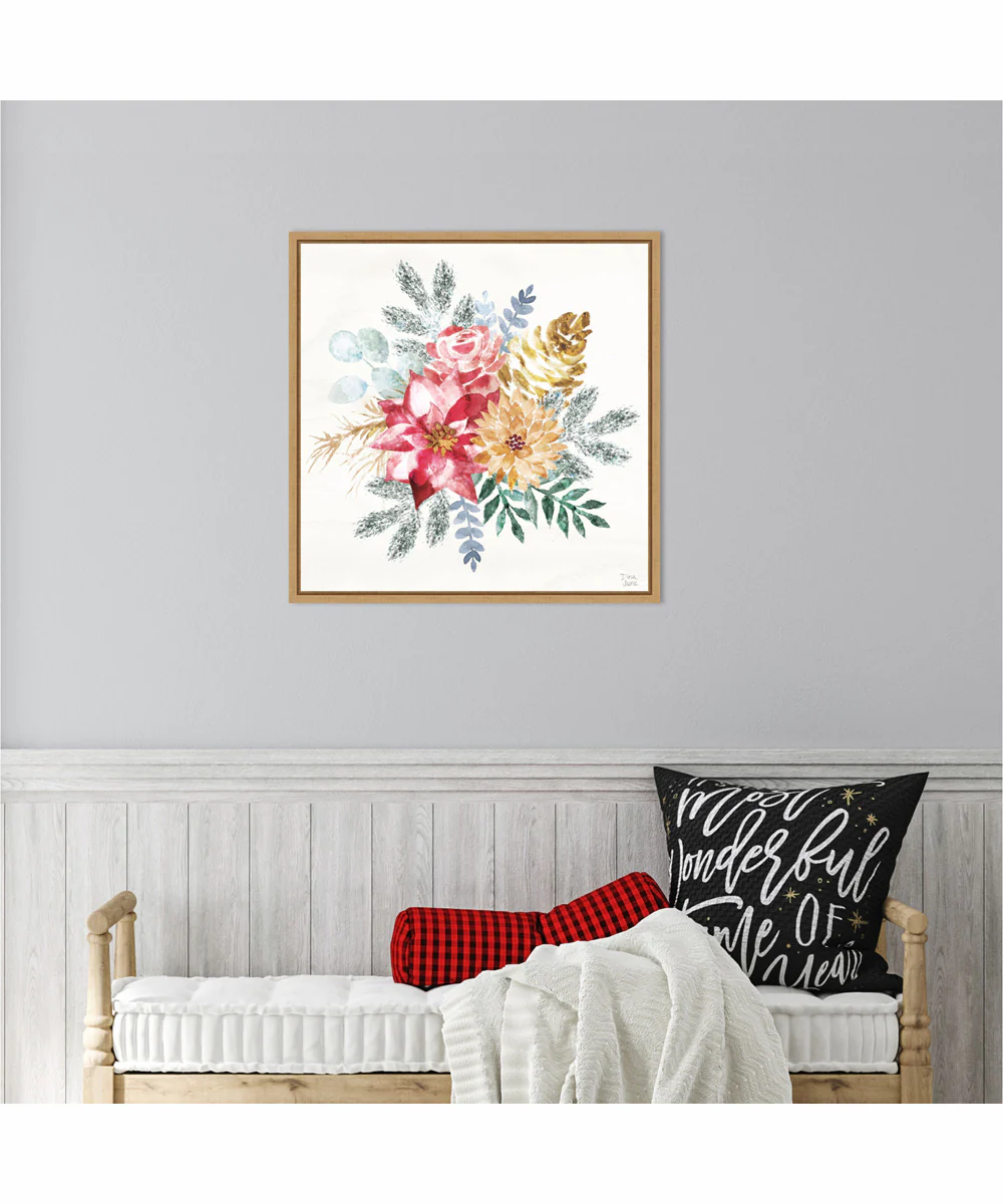 Framed Holiday Sparkle II by Dina June Canvas Wall Art Print (22 W x 22 H), Sylvie Maple Frame - Image 2