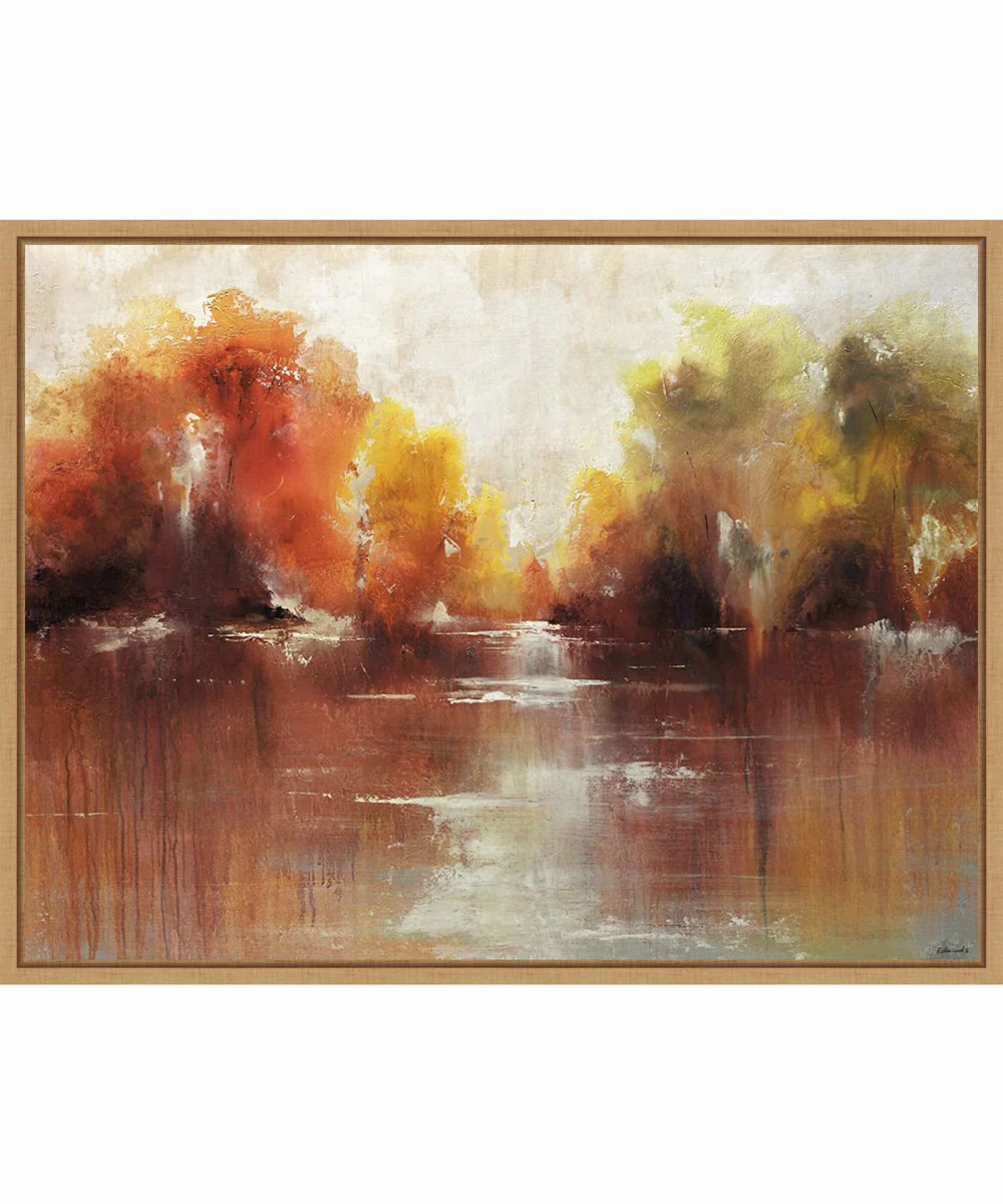 Framed Jeweled Water by Sydney Edmunds Canvas Wall Art Print (30 W x 23 H), Sylvie Maple Frame