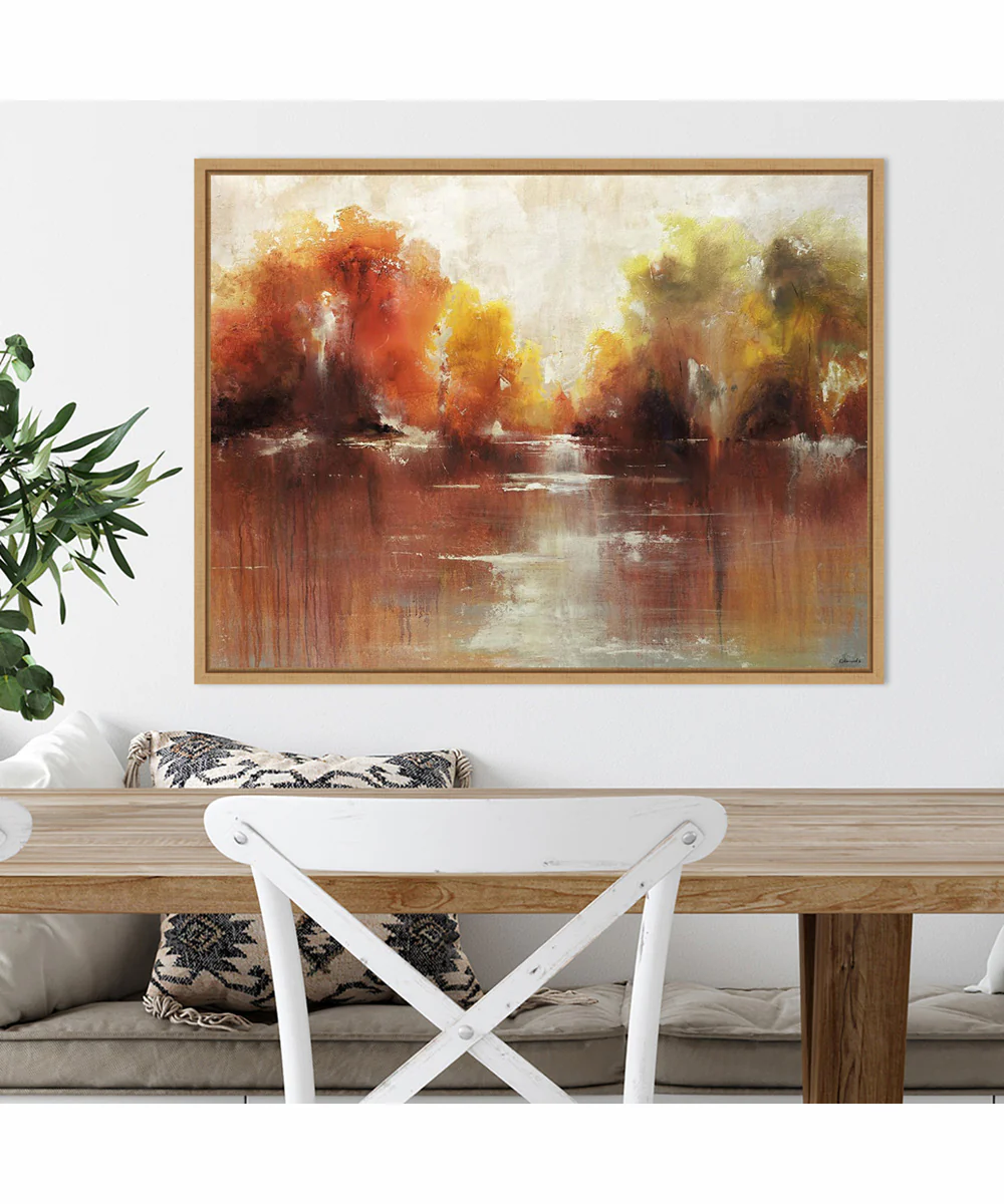 Framed Jeweled Water by Sydney Edmunds Canvas Wall Art Print (30 W x 23 H), Sylvie Maple Frame - Image 2