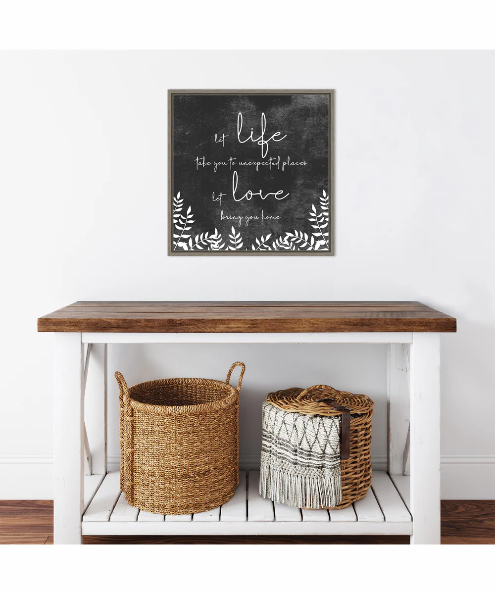 Framed Let Love by JJ Design Canvas Wall Art Print (22  W x 22  H), Sylvie Greywash Frame - Image 2