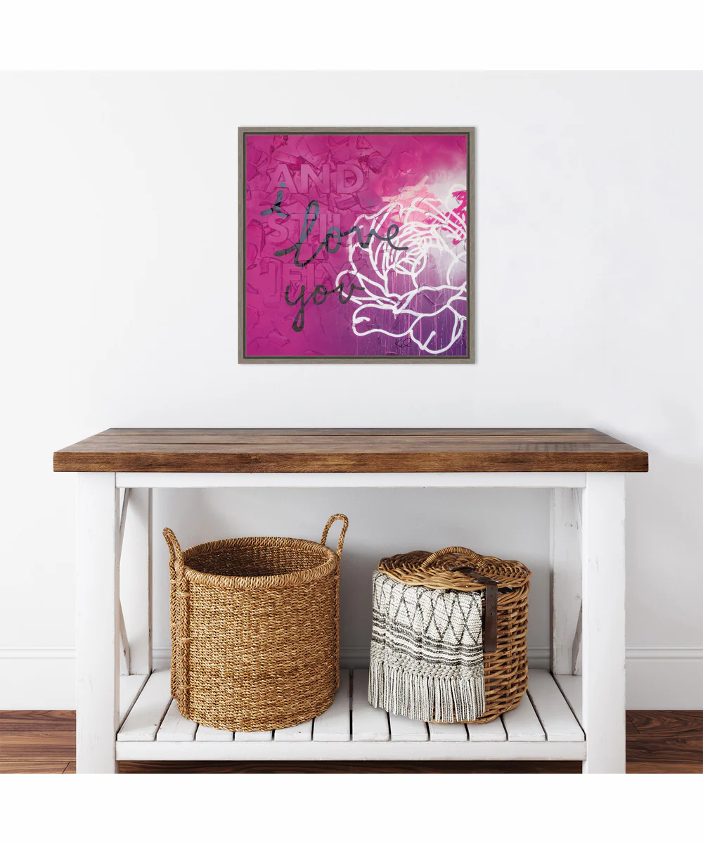 Framed Lotus Love by Kent Youngstrom Canvas Wall Art Print (22 W x 22 H), Sylvie Greywash Frame - Image 2