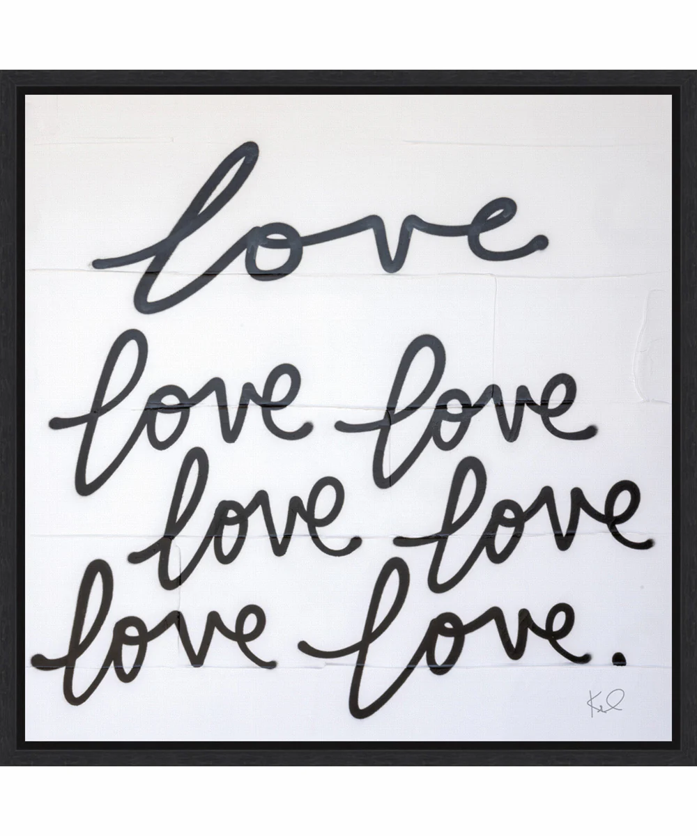 Framed Love Times Seven Sq by Kent Youngstrom Canvas Wall Art Print (22 W x 22 H), Sylvie Black Frame