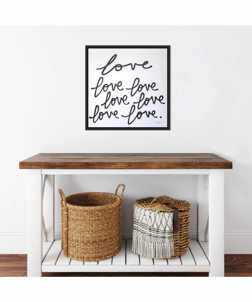 Framed Love Times Seven Sq by Kent Youngstrom Canvas Wall Art Print (22 W x 22 H), Sylvie Black Frame - Image 2