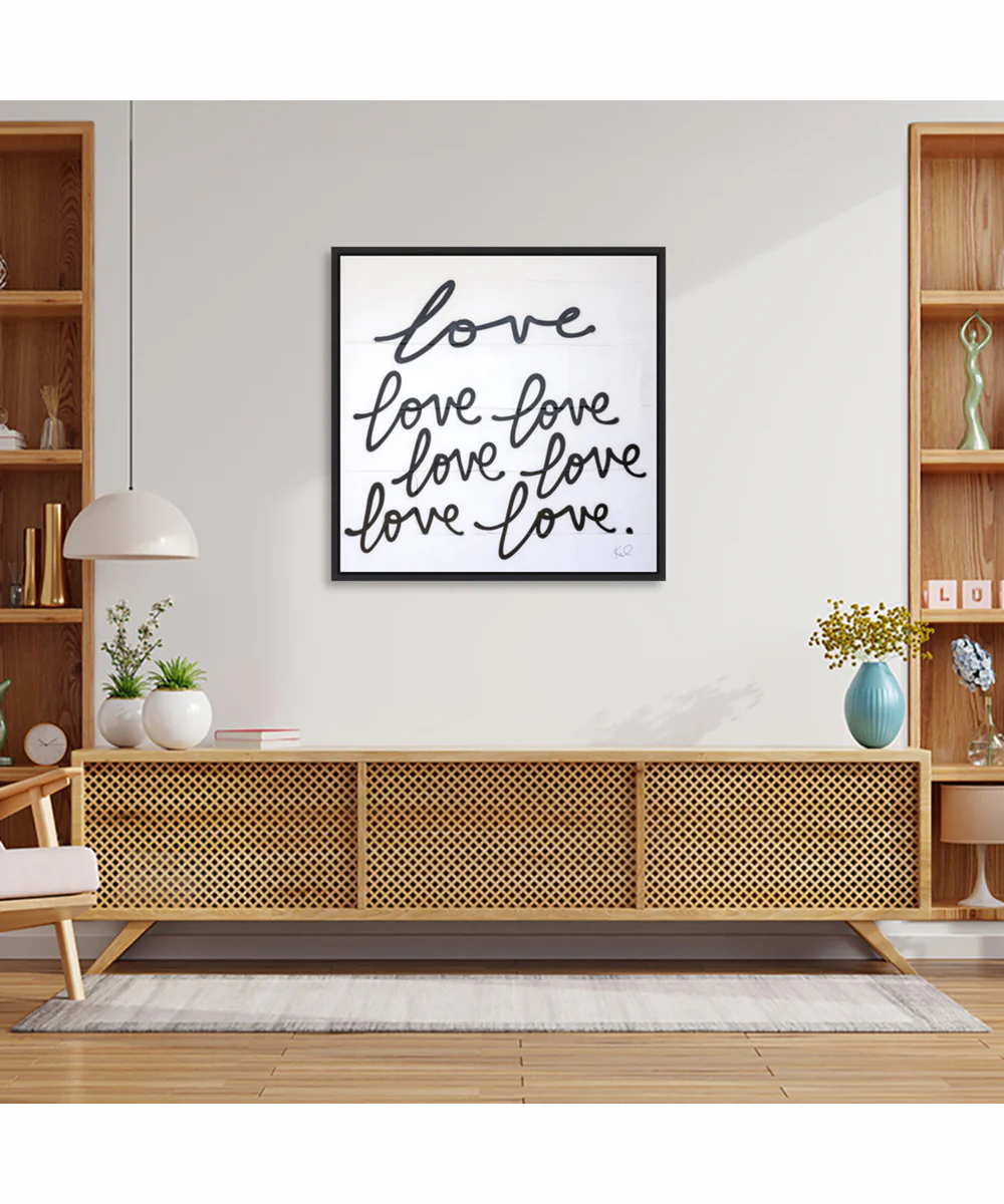Framed Love Times Seven Sq by Kent Youngstrom Canvas Wall Art Print (30  W x 30  H), Sylvie Black Frame - Image 2