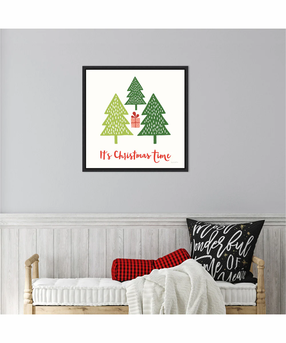 Framed Merry Everything IV Script by Mercedes Lopez Charro Canvas Wall Art Print (22  W x 22  H), Sylvie Black Frame - Image 2
