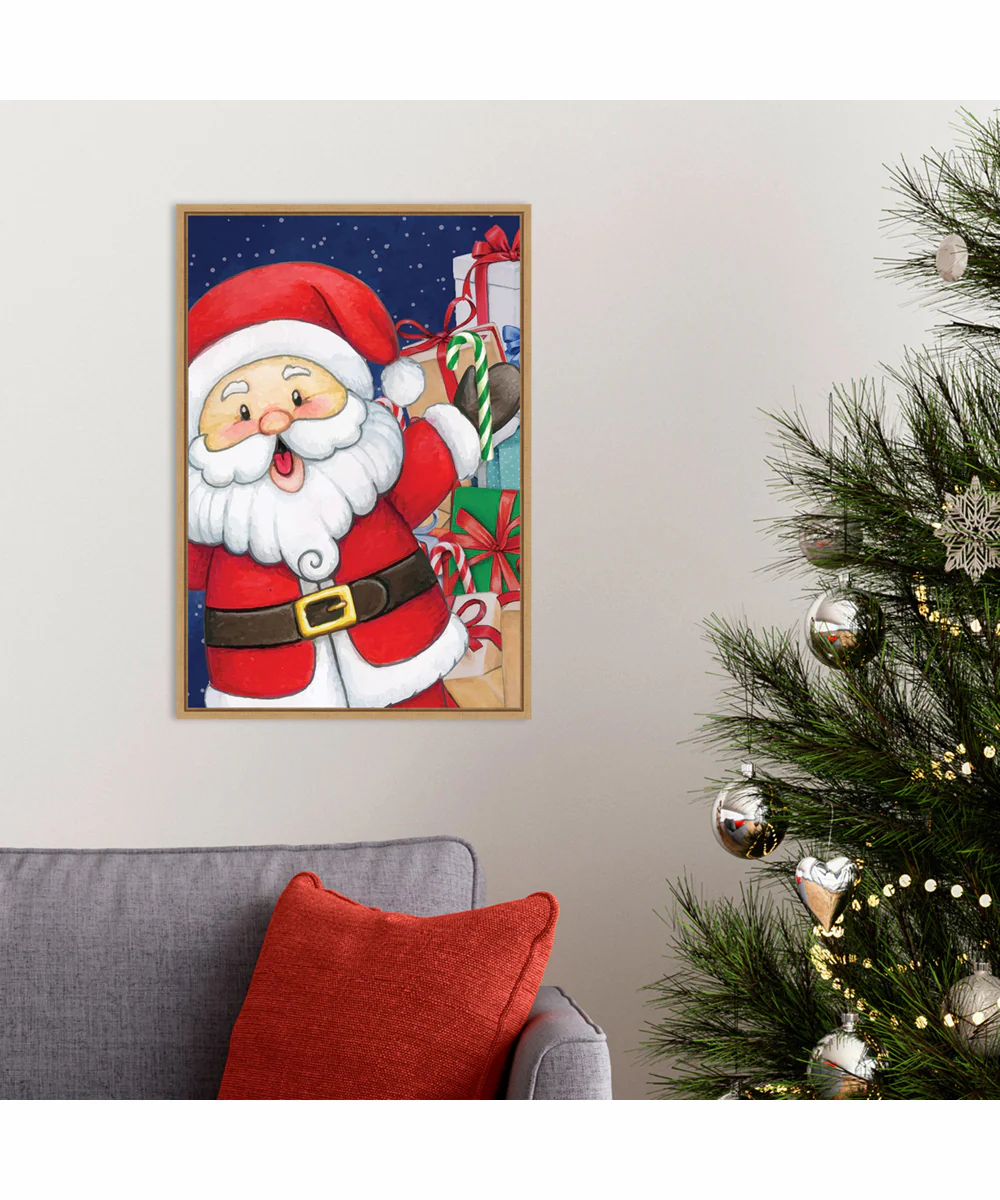 Framed Santa Bringing Gifts by Art Nd Canvas Wall Art Print (16 W x 23 H), Sylvie Maple Frame - Image 2