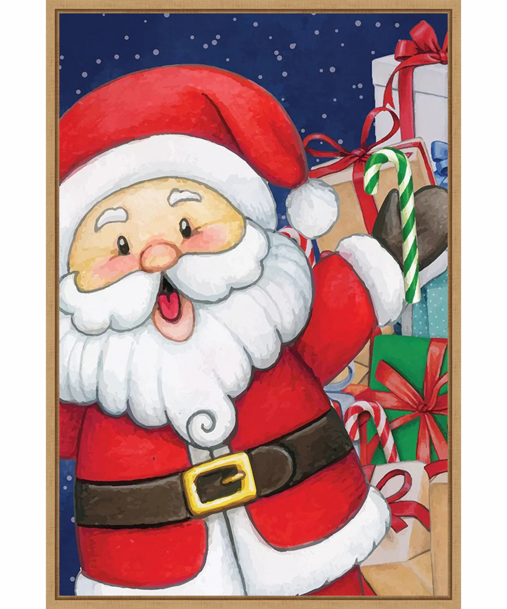 Framed Santa Bringing Gifts by Art Nd Canvas Wall Art Print (23 W x 33 H), Sylvie Maple Frame