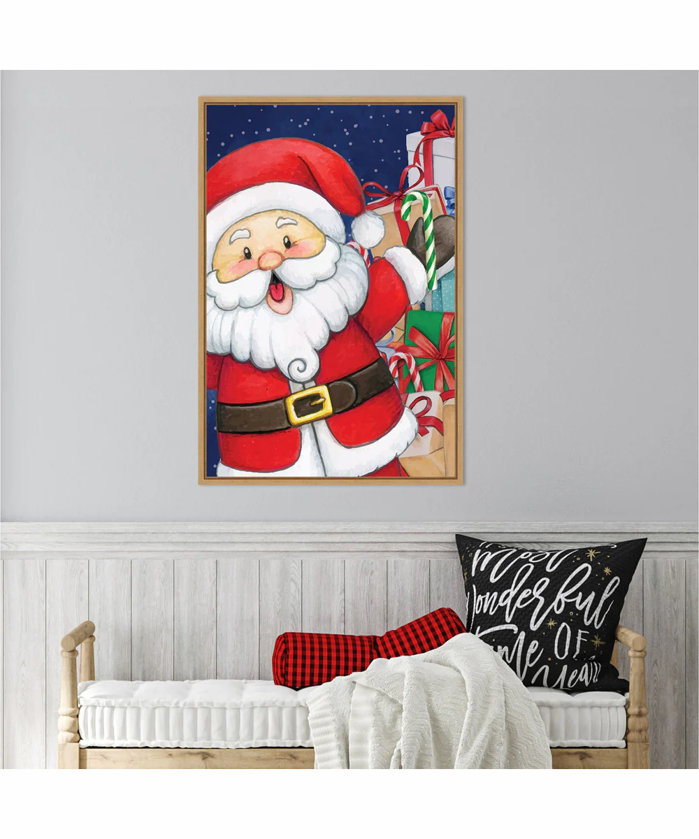 Framed Santa Bringing Gifts by Art Nd Canvas Wall Art Print (23 W x 33 H), Sylvie Maple Frame - Image 2