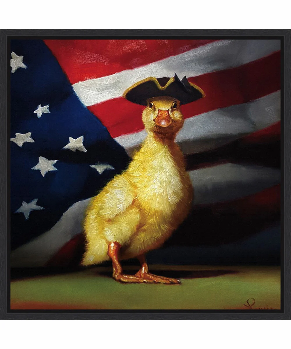 Framed The Patriot by Lucia Heffernan Canvas Wall Art Print (22 W x 22 H), Sylvie Black Frame