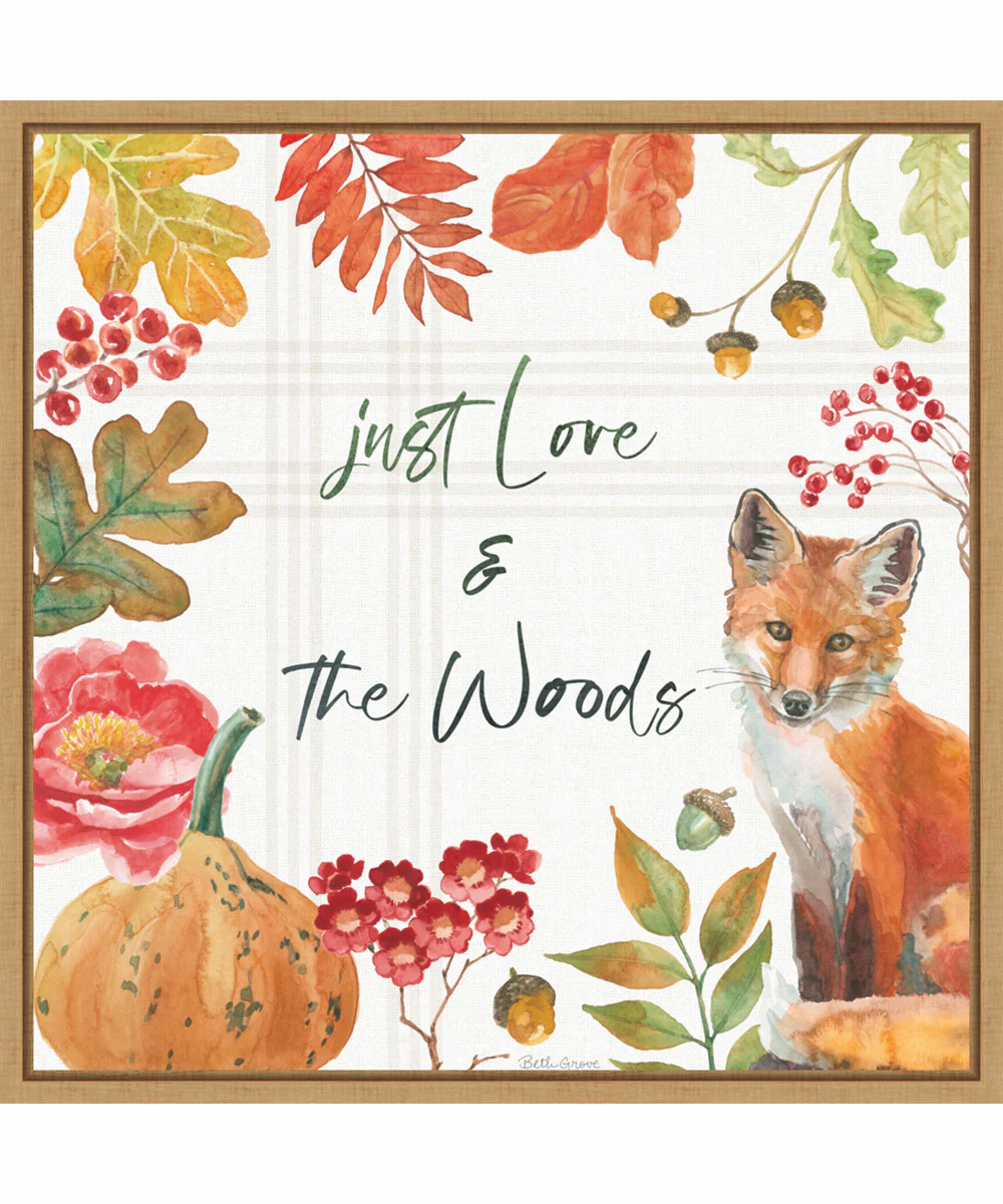 Framed Wooded Harvest VII by Beth Grove Canvas Wall Art Print (22 W x 22 H), Sylvie Maple Frame