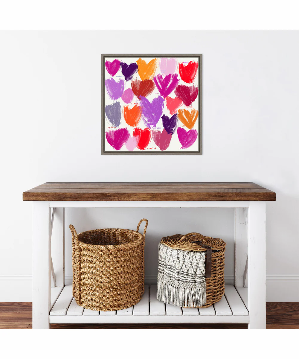 Framed You Color My World With Love by Jenny Frean Canvas Wall Art Print (22 W x 22 H), Sylvie Greywash Frame - Image 2