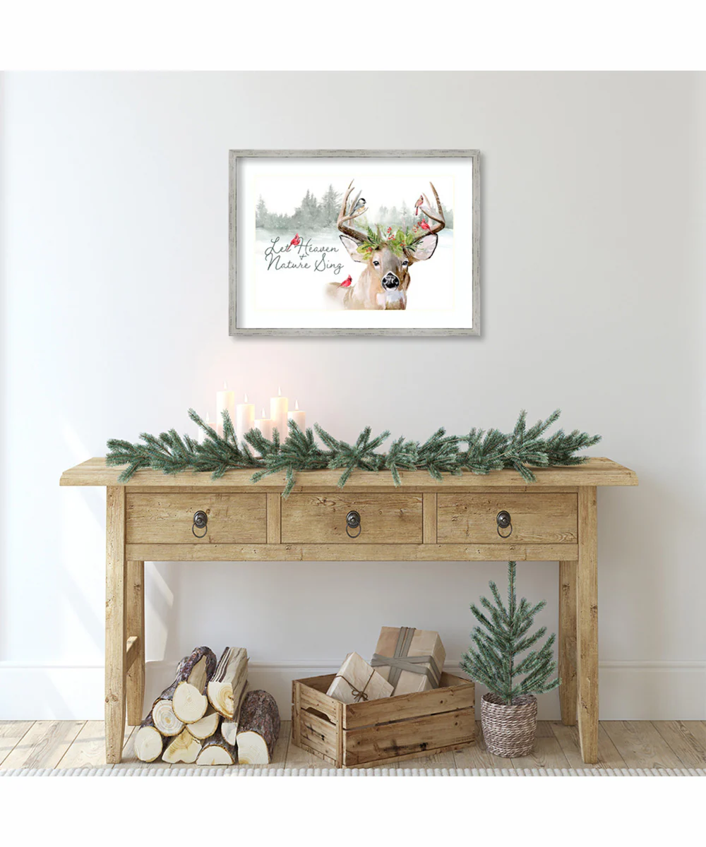 Holiday Deer Collection A by Jennifer Paxton Parker Wood Framed Wall Art Print (25 W x 19 H), Shiplap White Narrow Frame - Image 2
