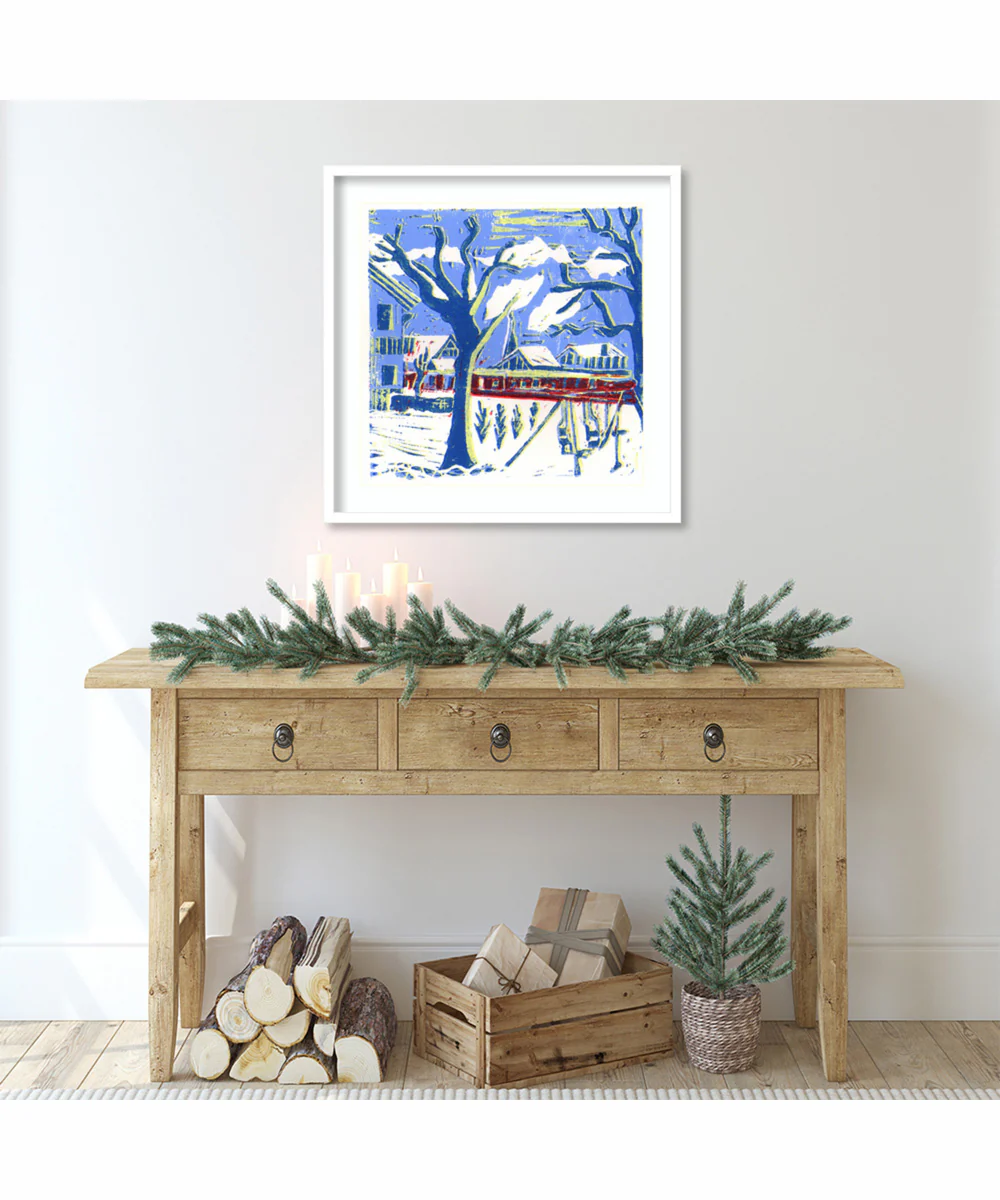 Mayrhofen Trees with Snow by Charlotte Orr Wood Framed Wall Art Print (25 W x 25 H), Svelte White Frame - Image 2