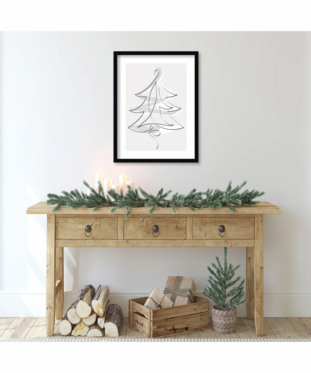 Merry Christmas 2 by Design Fabrikken Wood Framed Wall Art Print (19  W x 25  H), Svelte Noir Black Frame - Image 2