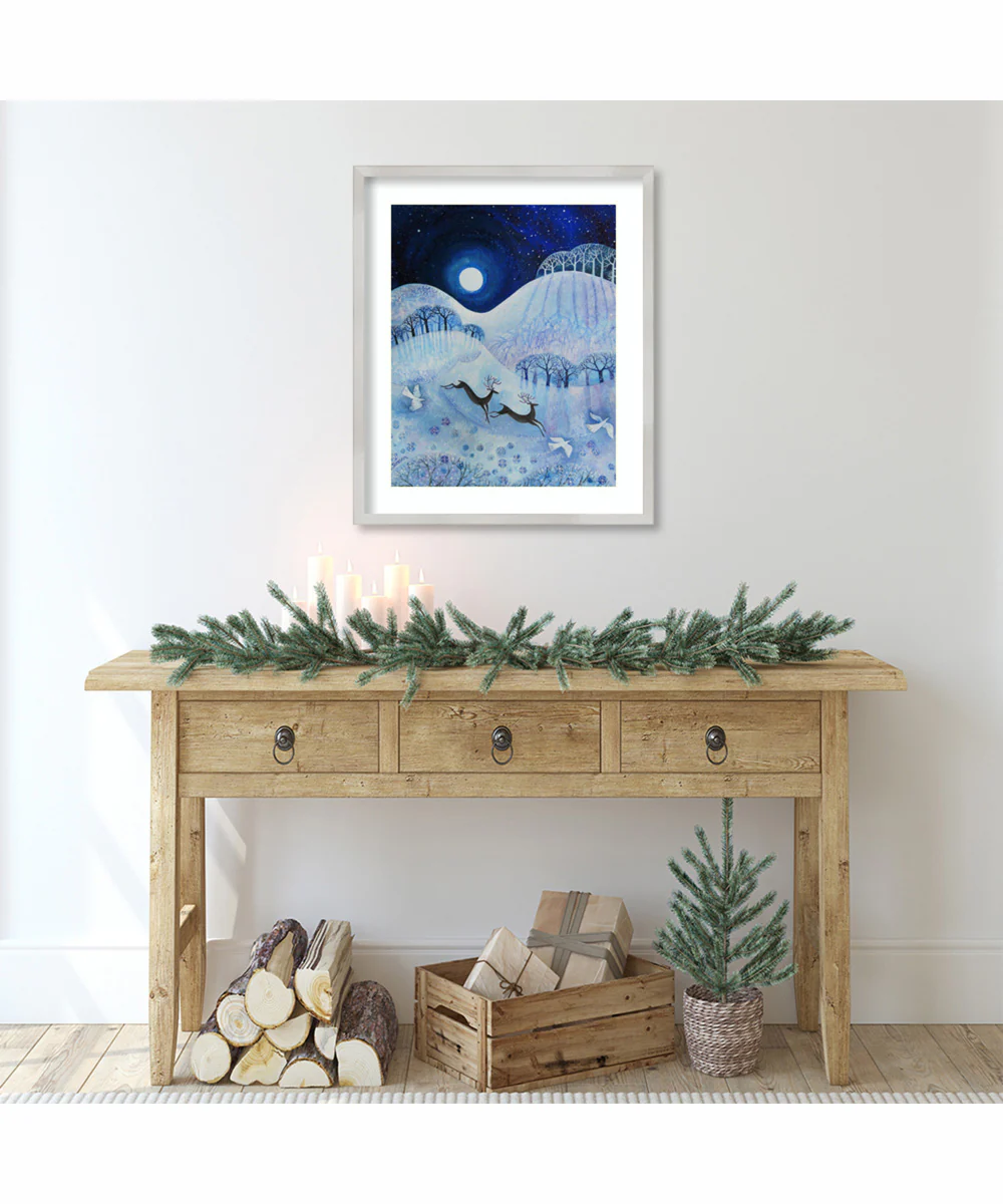 Snowy Peace by Lisa Graa Jensen Wood Framed Wall Art Print (21 W x 25 H), Svelte Silver Frame - Image 2