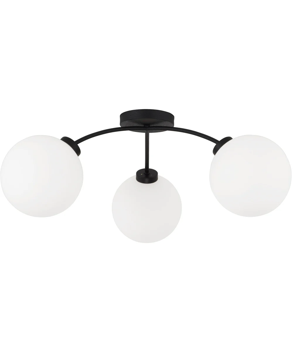 Amos 3-Light Semi-Flush Black Iron