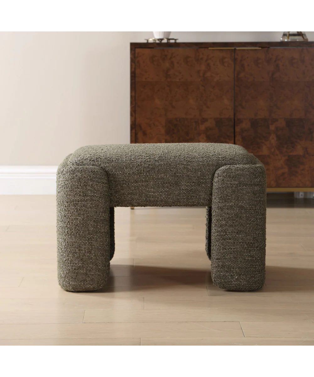 Angus Green Boucle Small Bench - Image 2