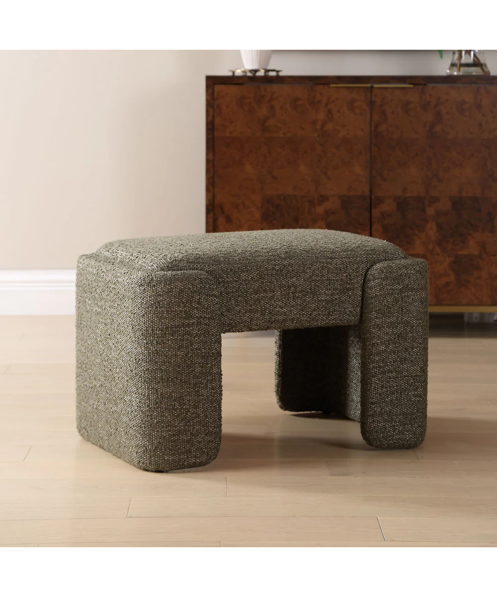 Angus Green Boucle Small Bench - Image 3