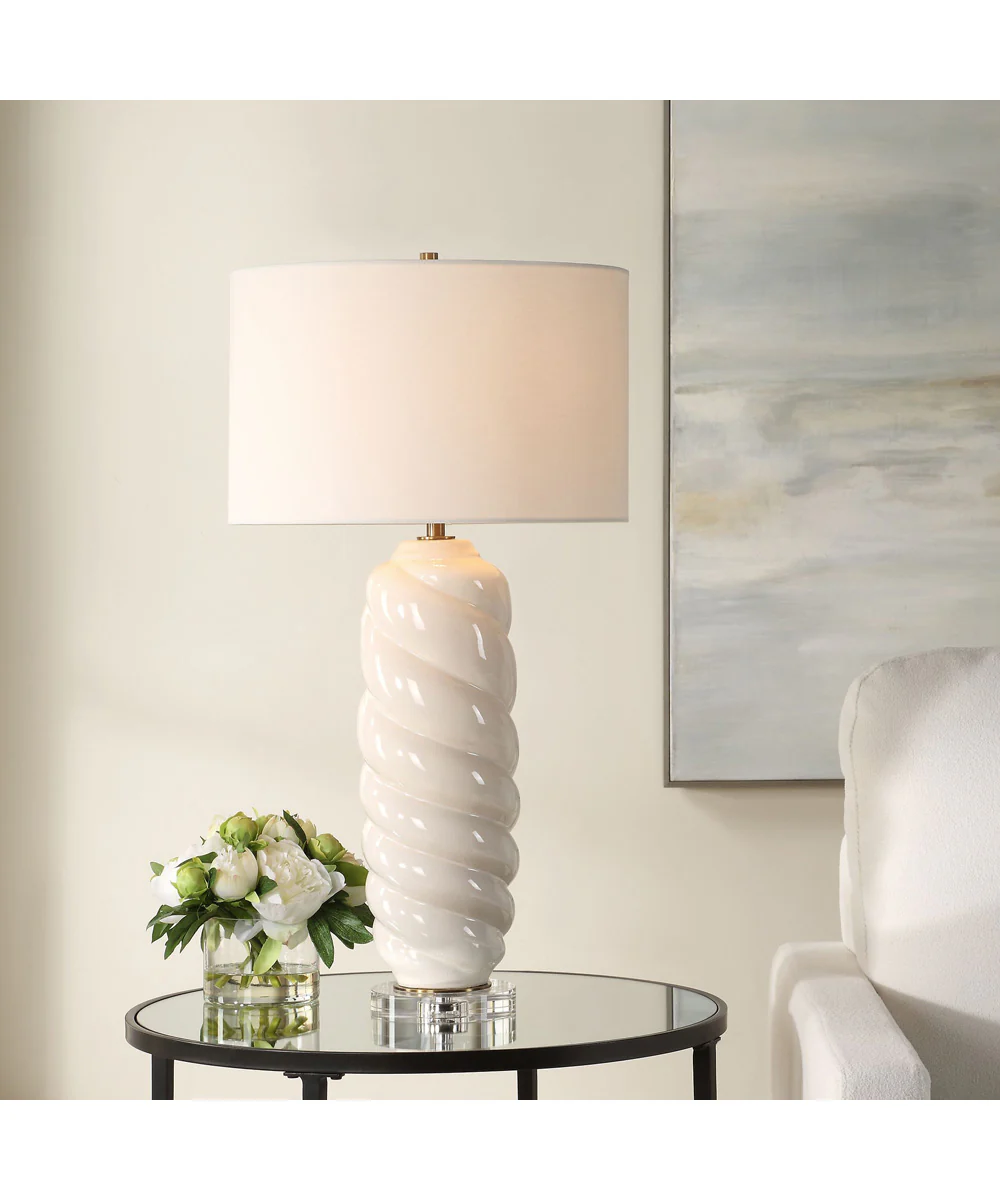 Anneli White Swirl Table Lamp - Image 2
