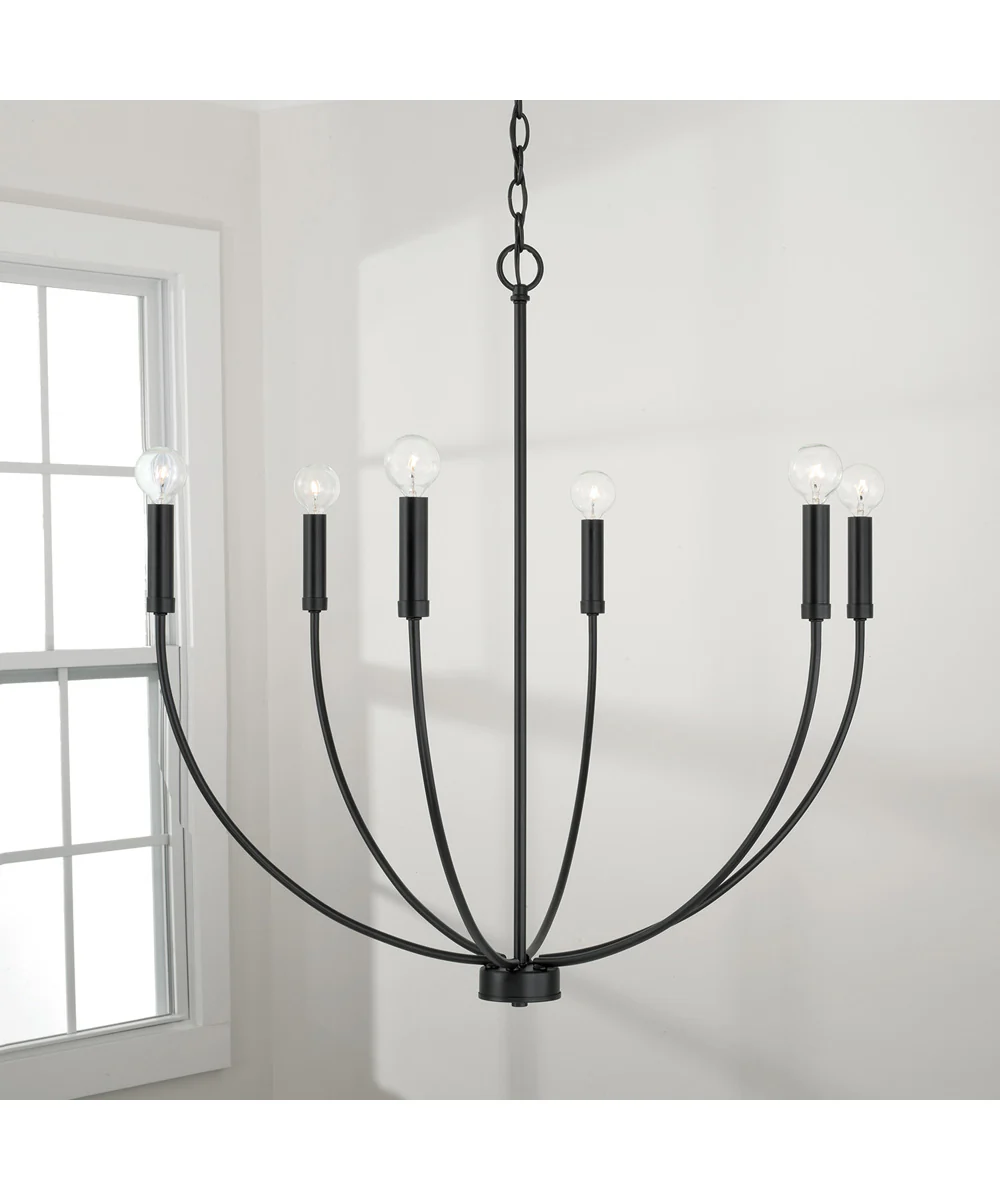 Ansley 6-Light Chandelier Matte Black - Image 2