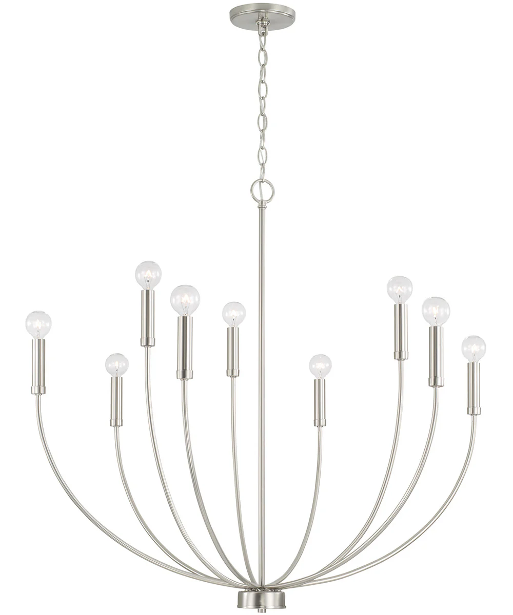 Ansley 9-Light Chandelier Brushed Nickel - Image 4