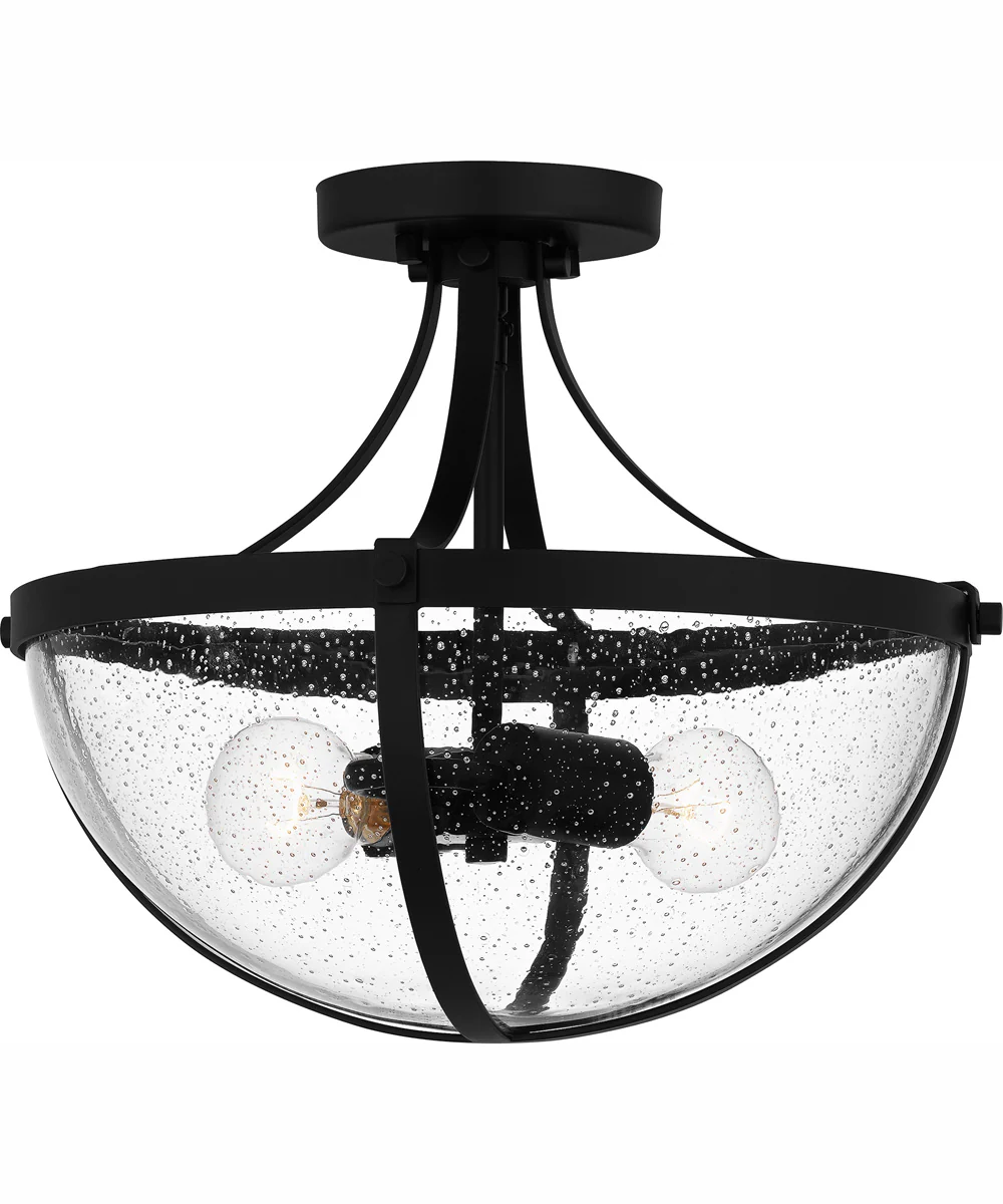 Antebellum Medium 2-light Semi Flush Mount Matte Black - Image 2