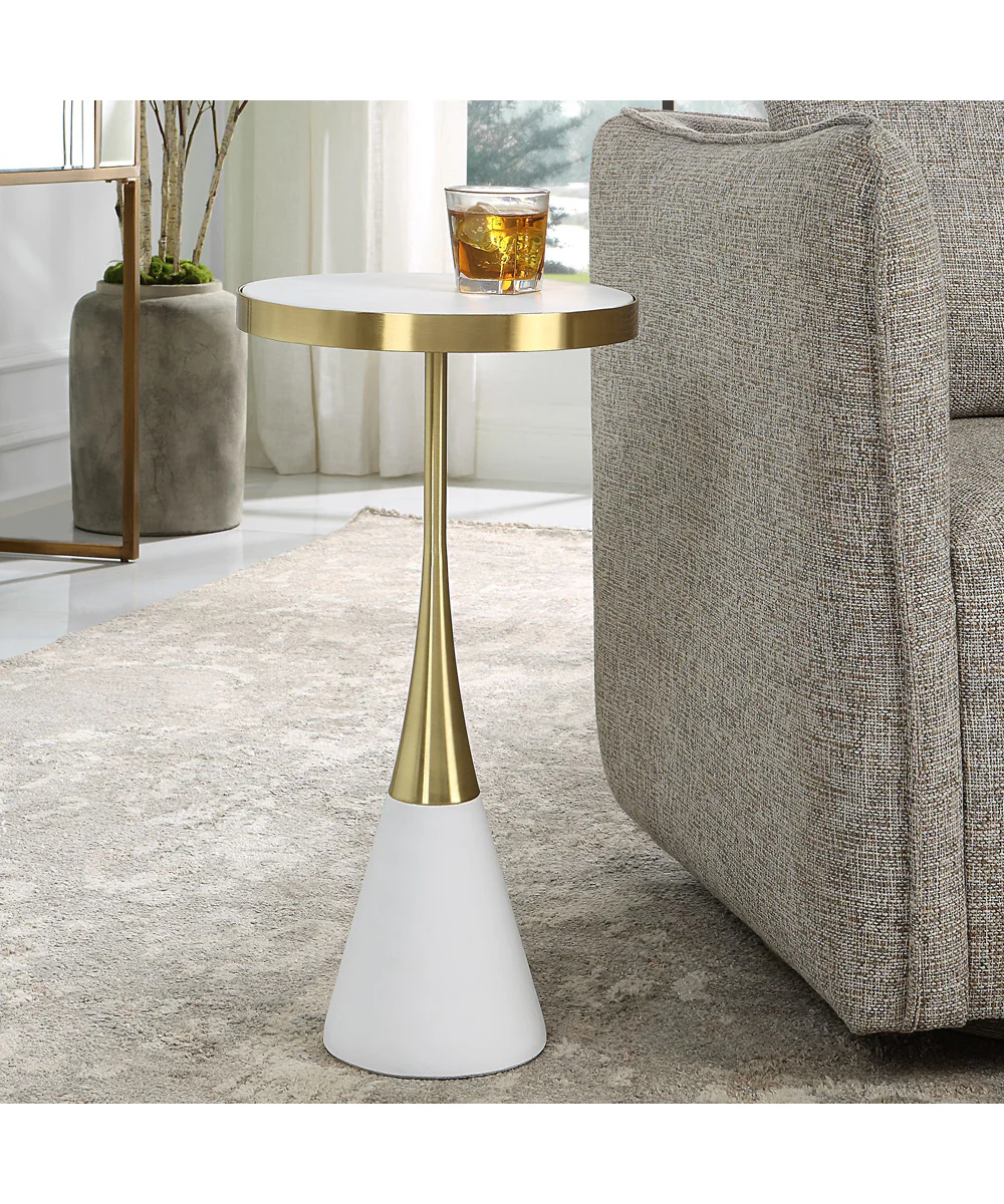 Apex White Concrete Accent Table - Image 2