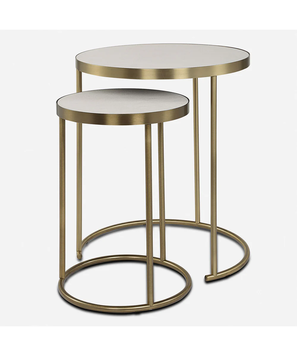 Aragon White Nesting Tables Set of 2