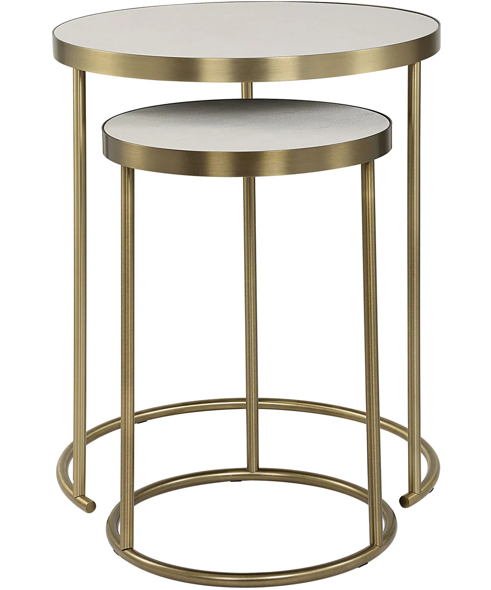 Aragon White Nesting Tables Set of 2 - Image 4