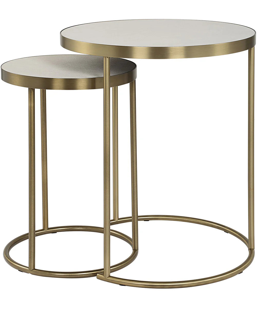 Aragon White Nesting Tables Set of 2 - Image 5