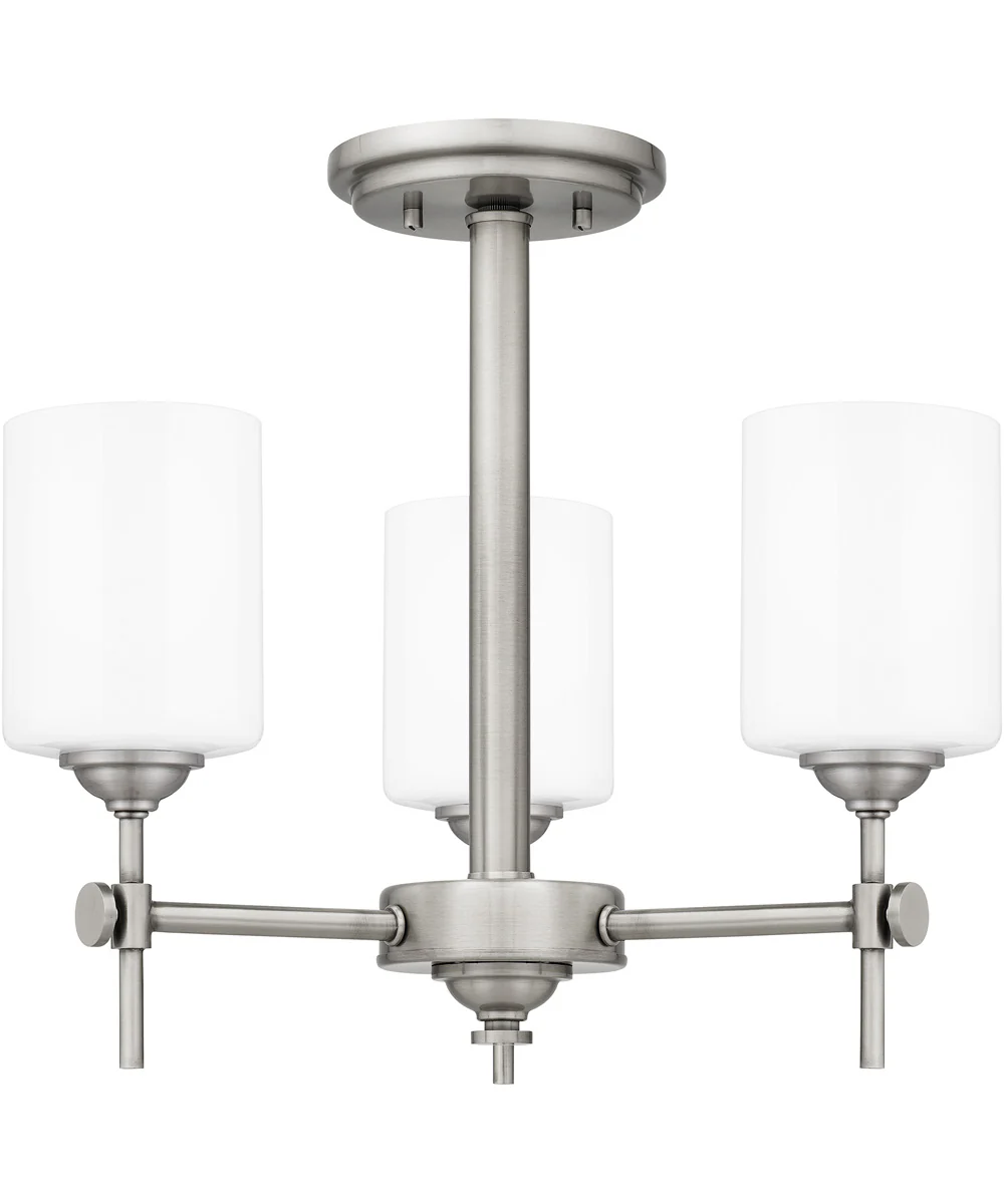 Aria 3-light Semi Flush Mount Antique Polished Nickel