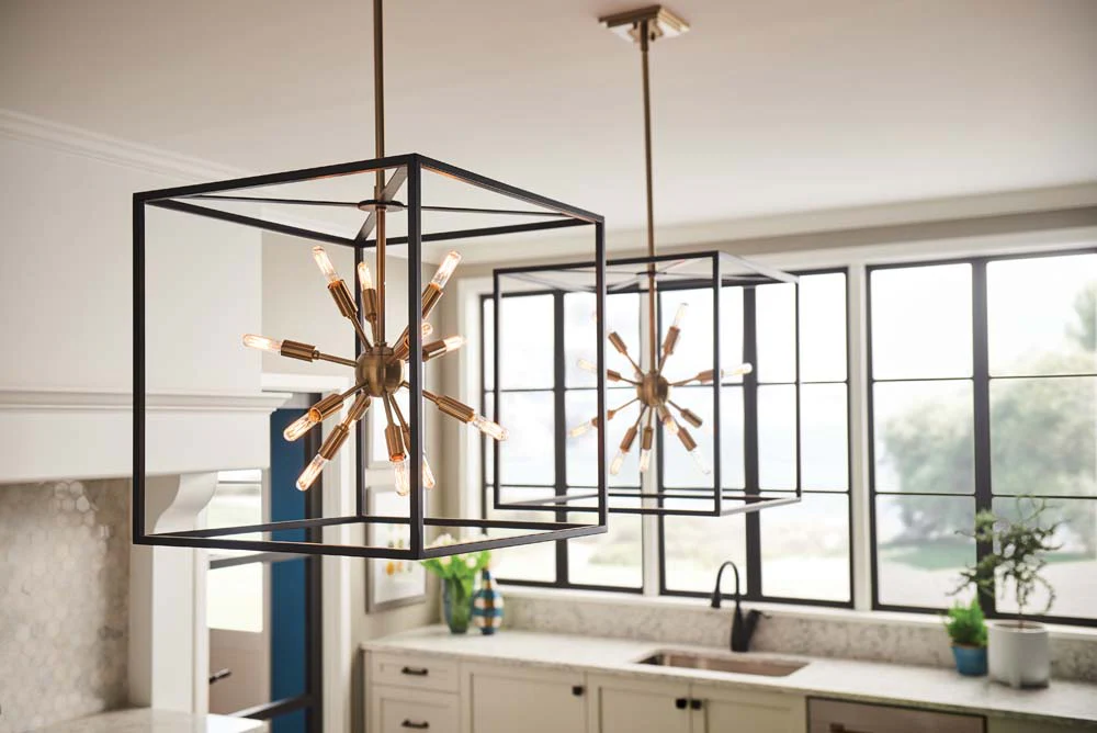 Aros 12-Light Medium Open Frame Pendant in Black* - Image 3