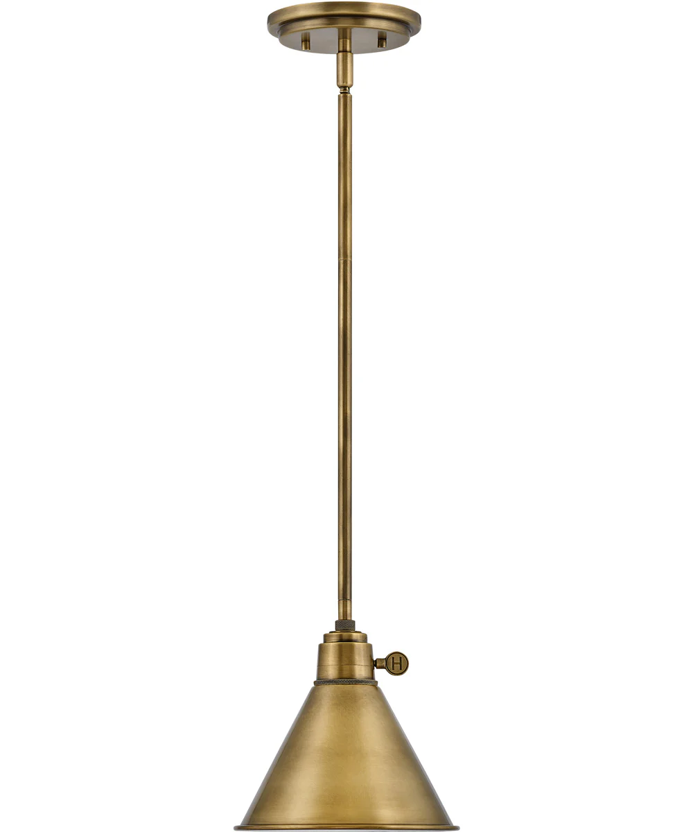 Arti 1-Light Small Pendant in Heritage Brass