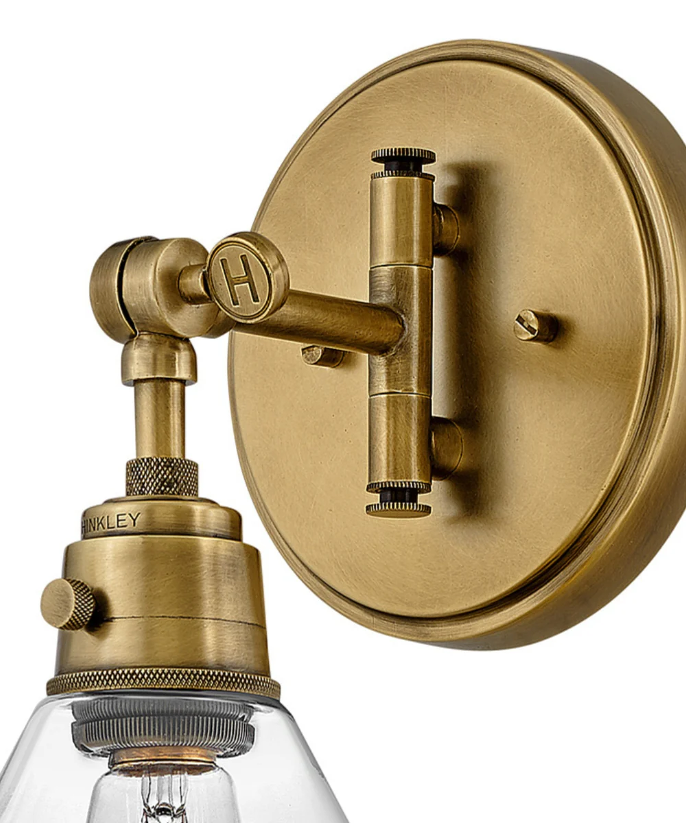 Arti 1-Light Small Single Light Sconce in Heritage Brass with Clear glass - Image 3