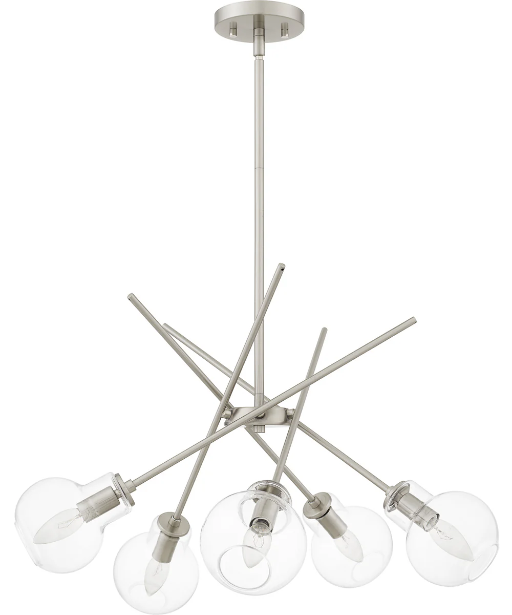 Asha 5-light Chandelier Brushed Nickel - Image 2